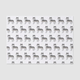 Seda Papel tisú con patrón de perro lindo Husky Siberia