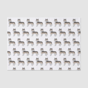 Seda Papel tisú con patrón de perro lindo Husky Siberia