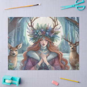 Seda Papel tisú con tema de bosque de la diosa del sols