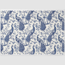 Seda Papel tisú con tema de pavo real estilo chinoiseri