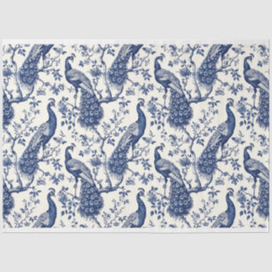 Seda Papel tisú con tema de pavo real estilo chinoiseri