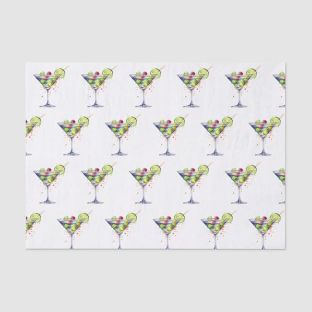 Seda Papel tisú con temática de Martini de Las Vegas (Anverso)