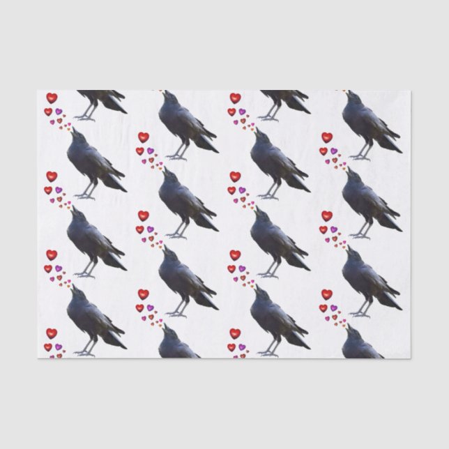 Seda Papel tisú Corazones de Cuervo (Anverso)
