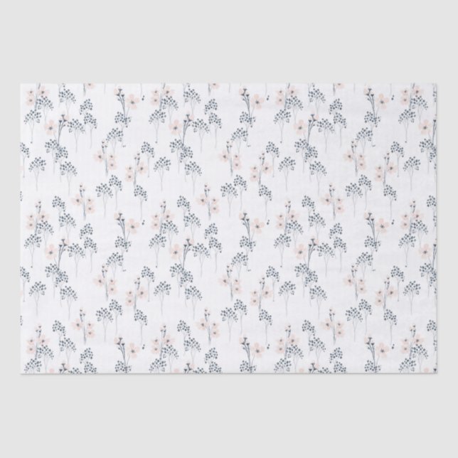 Seda Papel tisú de acuarela de flor silvestre (Anverso)