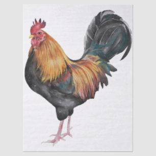 Seda Papel tisú de acuarela de gallo de granja en prima