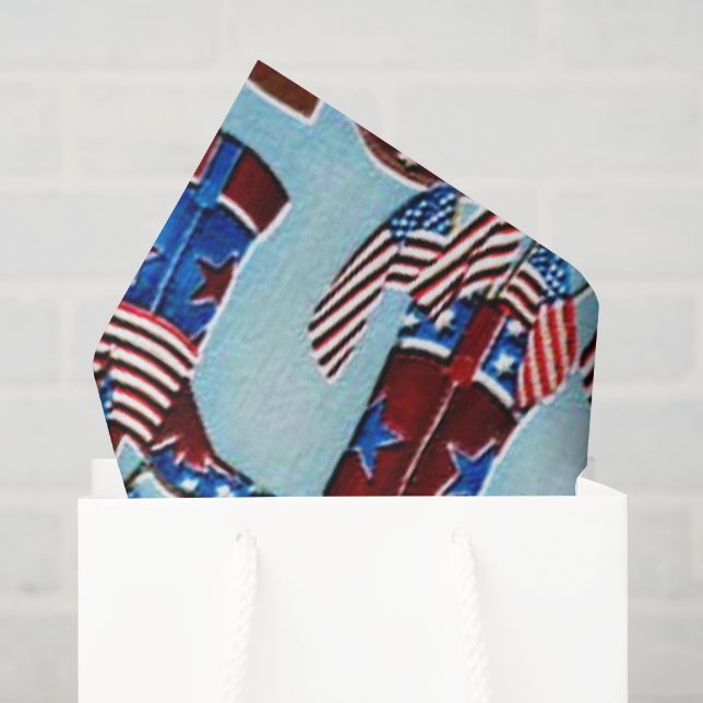 Seda Papel tisú de botas de vaquero patriótico (Bolsa de regalo)