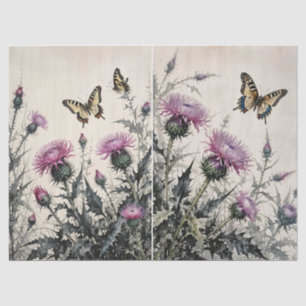 Seda Papel tisú de Cardo y Mariposas