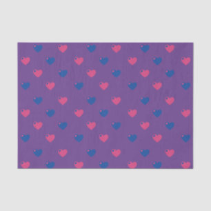 Seda Papel tisú de corazones Orgullo Bisexual