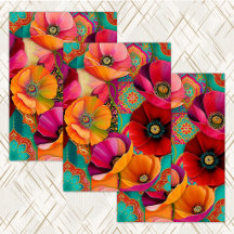 PAPEL TISÚ DE DECUPAGE FLORAL COLORIDO RETRO LUXE