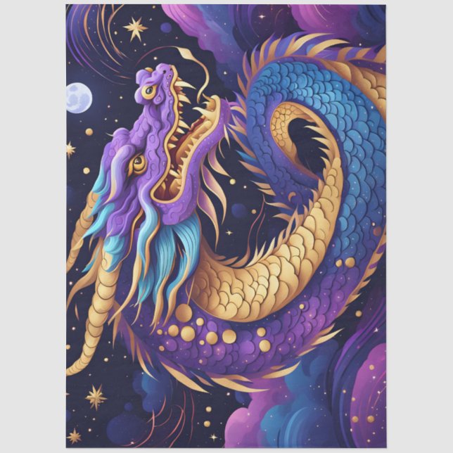 Seda papel tisú de dragón celestial (Anverso)
