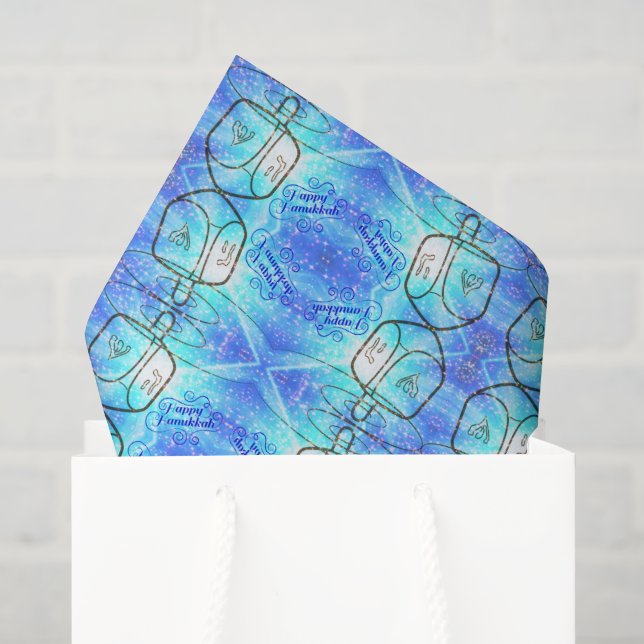 Seda Papel tisú de Feliz Janucá (Bolsa de regalo)