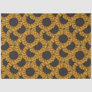 Seda Papel tisú de gran campo de girasoles
