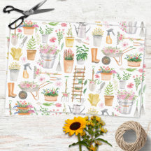 Papel tisú de herramientas de jardinería floral ac
