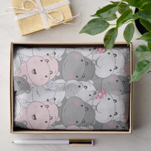 Seda Papel tisú de hipopótamos bebés lindos