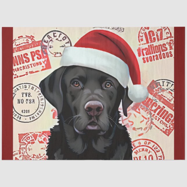 Seda Papel tisú de laboratorio negro de Navidad (Anverso)