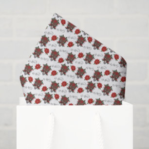 Seda Papel tisú de Navidad con burro floral