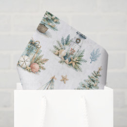 Seda Papel tisú de Navidad costero acuarela navideño