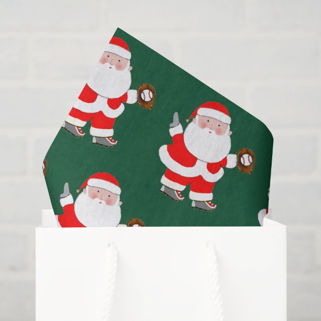Seda Papel tisú de Navidad de béisbol (Bolsa de regalo)