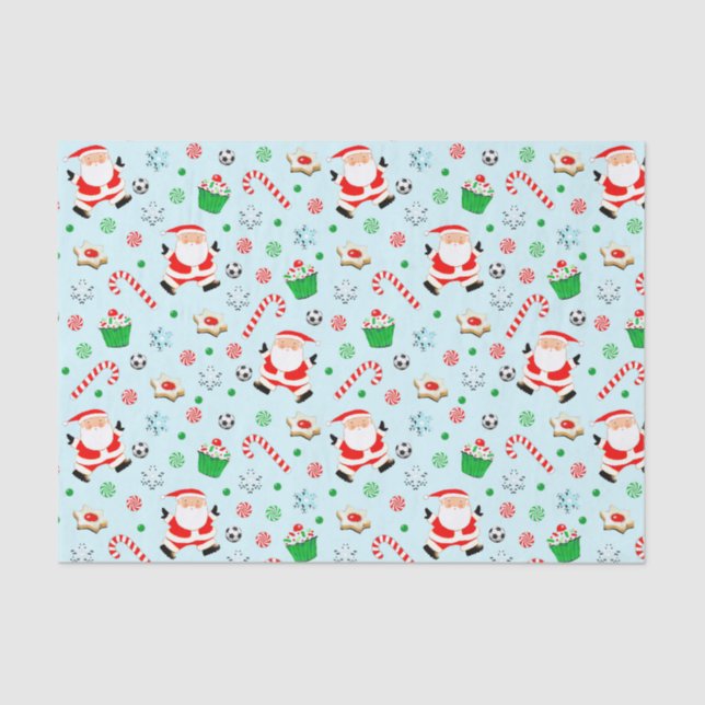 Seda Papel tisú de Navidad de fútbol (Anverso)