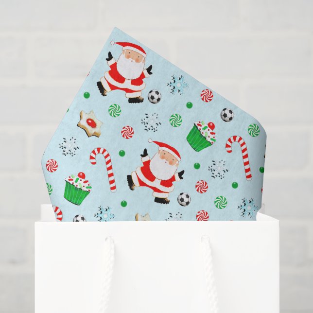Seda Papel tisú de Navidad de fútbol (Bolsa de regalo)