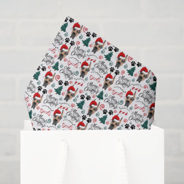Seda Papel tisú de Navidad de Gran Danés (Bolsa de regalo)