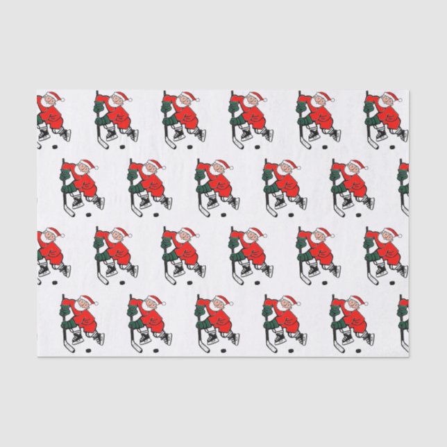 Seda Papel tisú de Navidad de hockey (Anverso)