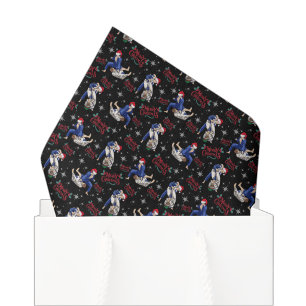 Seda Papel tisú de Navidad de Jiu Jitsu en negro