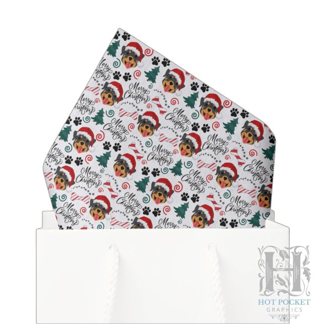 Seda Papel tisú de Navidad de Rottweiler (Subido por el creador)