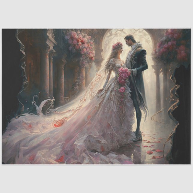 Seda Papel tisú de novia y novio (Anverso)