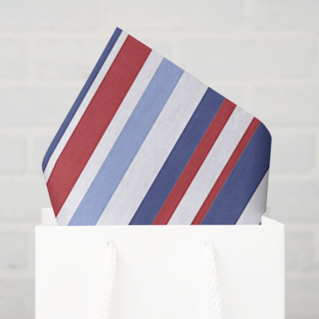 Seda Papel tisú de rayas rojas blancas y azules (Bolsa de regalo)
