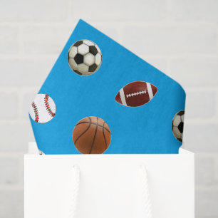 Seda Papel tisú de regalo con tema deportivo