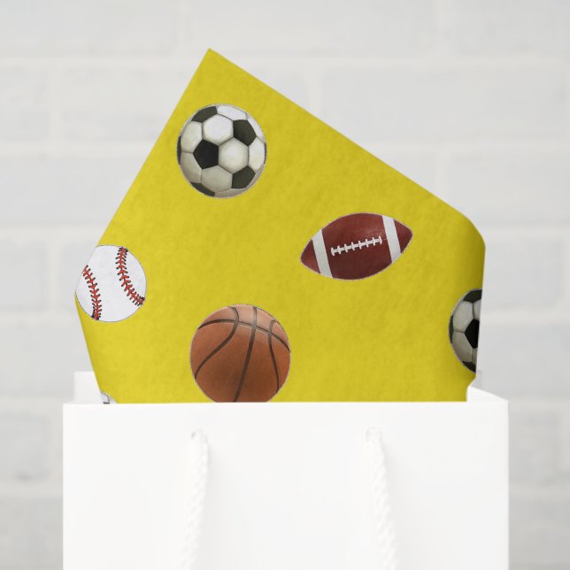 Seda Papel tisú de regalo con tema deportivo (Bolsa de regalo)