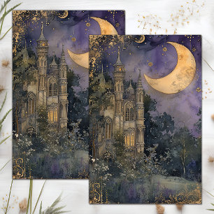 SEDA PAPEL TISÚ DECOUPAGE DE LUNA Y CASTILLO