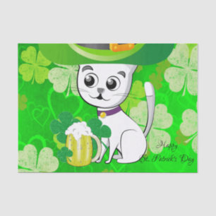 Seda Papel tisú Día de San Patricio Gato Cerveza