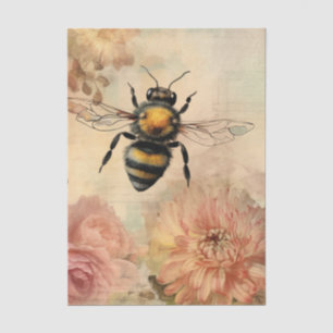 Seda Papel tisú efímero de abeja melífera y floral vint