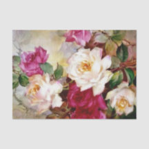 Papel tisú floral de color acuarela para regalo