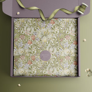 Seda Papel tisú floral Lily Art Nouveau de William Morr