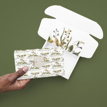 Papel tisú floral seco de felicitación