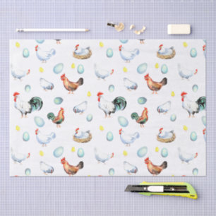 Seda Papel tisú granja familiar de gallinas