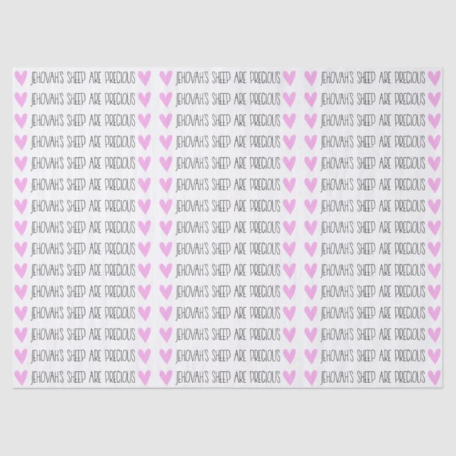 Seda Papel tisú "Las ovejas de Jehová son preciosas" (Anverso)