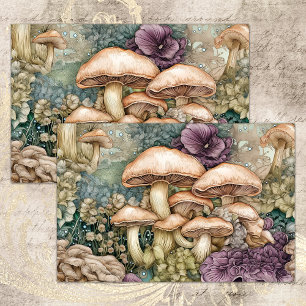SEDA PAPEL TISÚ PARA DECOUPAGE DE HONGOS SILVESTRES