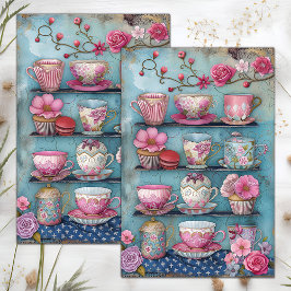 SEDA PAPEL TISÚ PARA DECOUPAGE DE TAZAS
