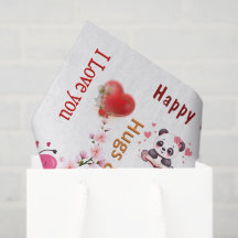 Papel tisú pareja corazones feliz día de San Valen