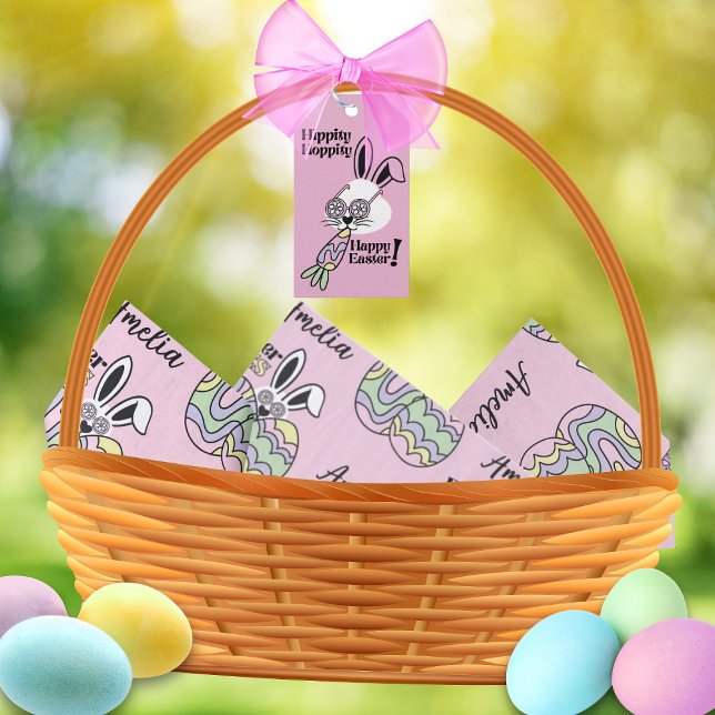 Seda Papel Tisu Personalizado de Pascua Retro Groovy (Listing is for tissue paper the gift tags are sold separately in this collection )
