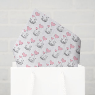 Seda Papel tisú zorro día de San Valentín corazones ros