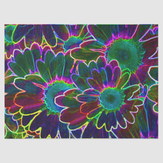 Seda papel tisular de flores de neón (Anverso)