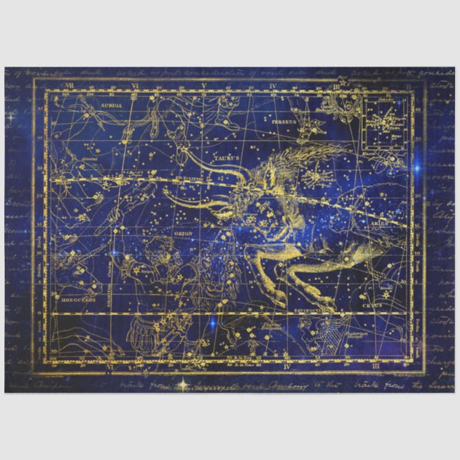 Seda papel tisular de la constelación de taurus (Anverso)