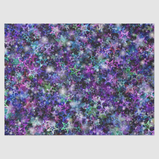 Seda papel tisular de las estrellas del arco iris (Anverso)