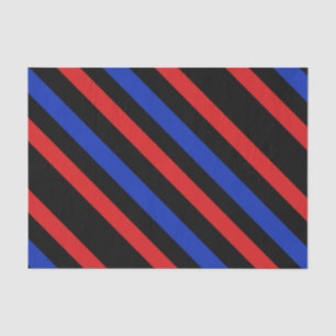 Seda Papel tisular de rayas diagonales rojas, negras y 