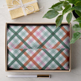 Seda Papel tisular del patrón Gingham de navidades